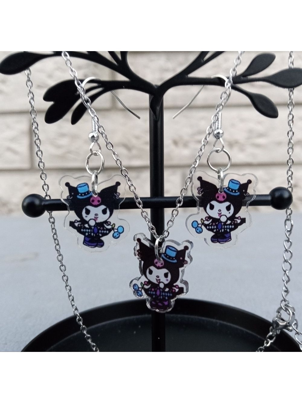 2/$10 Sanrio Grunge Kuromi Earring And Necklace Set NWT Handmade